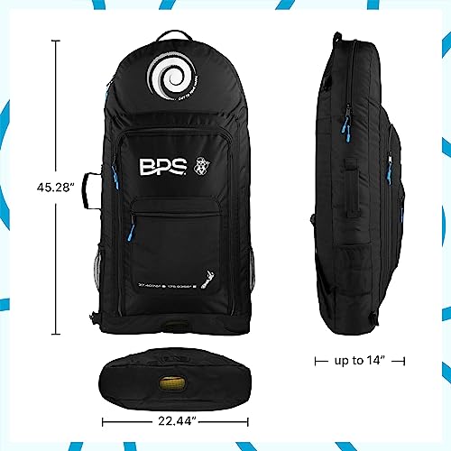 BPS New Zealand Beach Bodyboard Bag for 2-3 Boards Travel Backpack Boogie Board Case Top and Side Carry Handles, Made from Recycled Plastics