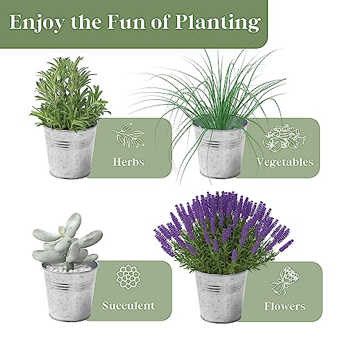 PERFNIQUE Indoor Herb Garden, Herb Garden Planter for Indoor/Outdoor, Farmhouse Plant Pots, Windowsill Herb Garden with Tray(Planter only) Window Pots