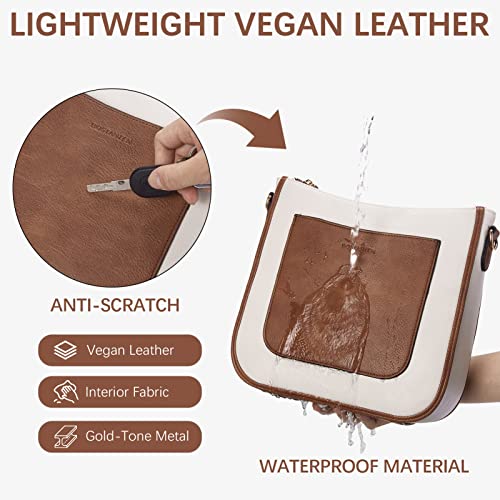 BOSTANTEN Crossbody Bags for Women Trendy Vegan Leather Hobo Handbags Fashion Shoulder Purse with Adjustable Guitar Strap