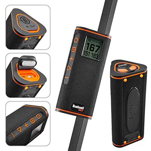 Wearable4U - Bushnell Wingman View Golf GPS Bluetooth Speaker with Ultimate White Earbuds and Wall and Car Chargers Bundle