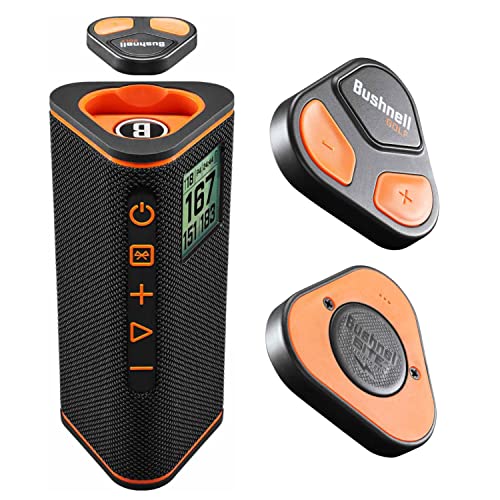 Wearable4U - Bushnell Wingman View Golf GPS Bluetooth Speaker with Ultimate White Earbuds and Wall and Car Chargers Bundle