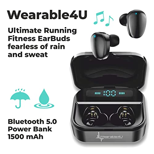 Wearable4U - Bushnell Wingman View Golf GPS Bluetooth Speaker with Ultimate Black Earbuds and Wall and Car Chargers Bundle