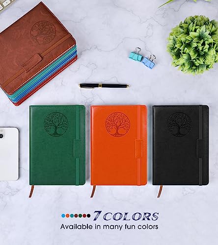 Lined Journal Notebook for Women Men,256 Pages A5 Hardcover Leather Journals for Writing,Travel,Business,Work & School,College Ruled Notebooks for Note Taking,Diary Notepad 5.7"×8.3" orange