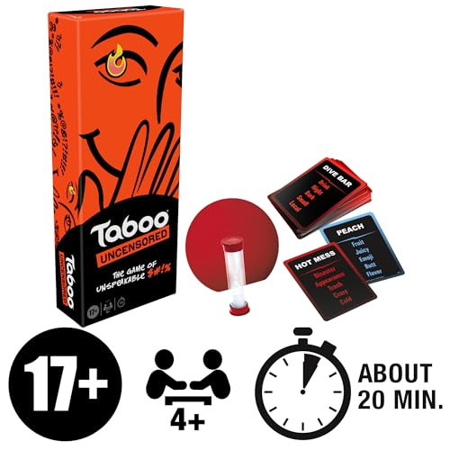 Hasbro Gaming Taboo Uncensored Board Game for Adults Only | Ages 17+ | 4+ Players | 20 Mins. Avg. | Hilarious NSFW Party Games for Adults