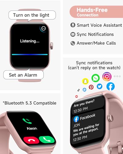 Smart Watch for Women Alexa Built-in, 1.95" Fitness Tracker with Answer/Make Calls, IP68 Waterproof/Heart Rate/Sleep Tracker/100 Sport Modes, Fitness Watch Compatible Android iOS