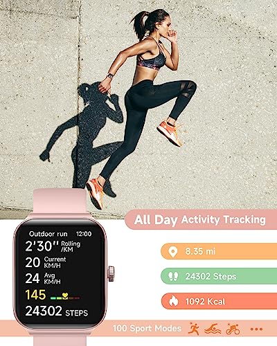 Smart Watch for Women Alexa Built-in, 1.95" Fitness Tracker with Answer/Make Calls, IP68 Waterproof/Heart Rate/Sleep Tracker/100 Sport Modes, Fitness Watch Compatible Android iOS