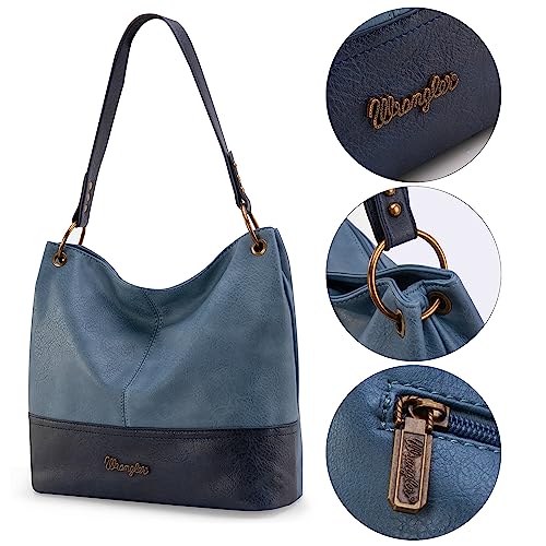 Wrangler Hobo Bags for Women Vegan Leather Top Handle Shoulder Purses and Handbags