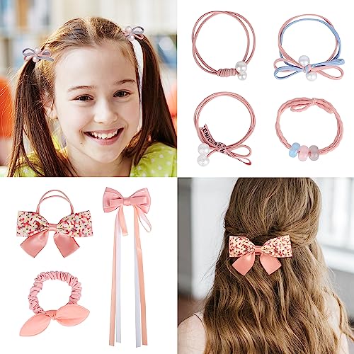 ONECOCOA Hair Accessories for Girls，Teen Girl Gifts Including Jewelry Box/Hair Clips/Hair Barrettes/Hair Ties/Hair Bows，birthday gift for girls age 6 7 8-14（Cute Bear）