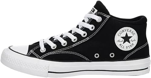 Converse Unisex Chuck Taylor All Star Malden Street Mid High Canvas Sneaker - Lace up Closure Style - Black White, 9.5 Women/7.5 Men