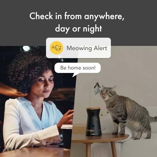 Furbo 360° Cat Camera: Home Security Camera with Meowing Alerts, Rotating Pet Treat Camera with Phone App, Smart Home Indoor Kitty Cam with 2-Way Speaker and Night Vision (No Subscription Required)