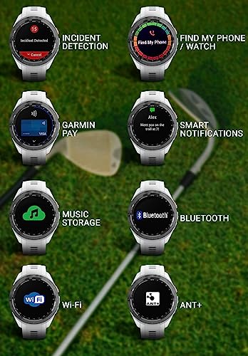 Wearable4U - Garmin Approach S70 - Ceramic 42 mm Golf: 1.2" AMOLED Display Up to 10 Days Battery Life, Multisport High-Performance Multi-Band GPS Premium Smart Watch w/ 43K+ Golf maps & Gift Bundle