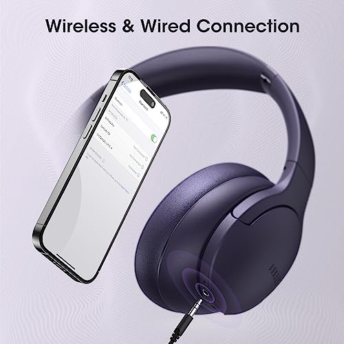 DOQAUS Upgraded Bluetooth Headphones Over Ear, 90H Playtime Bluetooth 5.3 Wireless Headphones 3 EQ Modes, Built-in HD Mic, HiFi Stereo Sound,Deep Bass,Memory Foam Ear Cups for Phone/PC