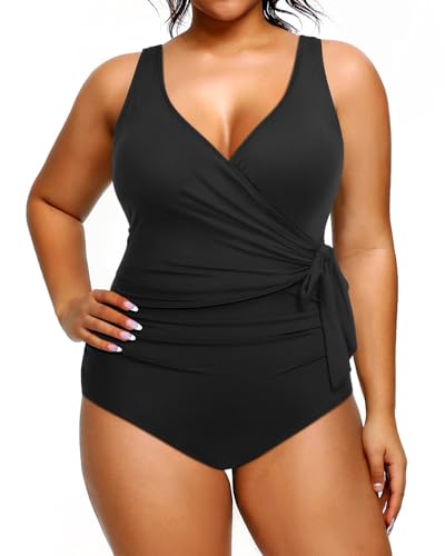 Yonique Plus Size One Piece Swimsuits for Women Tummy Control Bathing Suits Full Coverage Swimwear