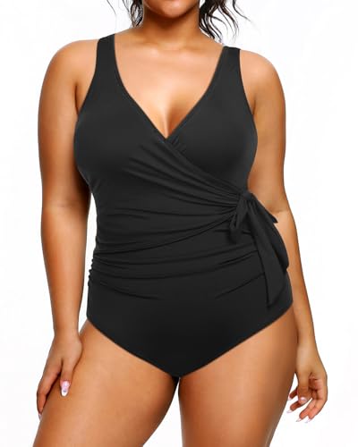 Yonique Plus Size One Piece Swimsuits for Women Tummy Control Bathing Suits Full Coverage Swimwear