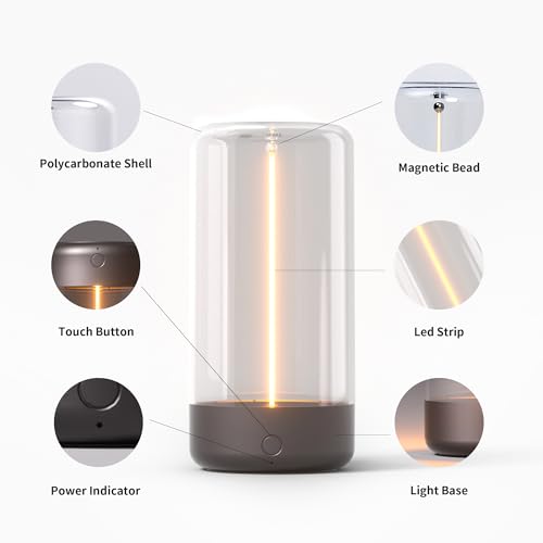 AUGE LIGHT Mini Minimalist Table Lamp Cordless LED Desk Lamp Rechargeable Modern Night Lights Portable Nightstand Lamps Unique Ambient Light Mood Lighting for Bedroom, Beside, Nursery