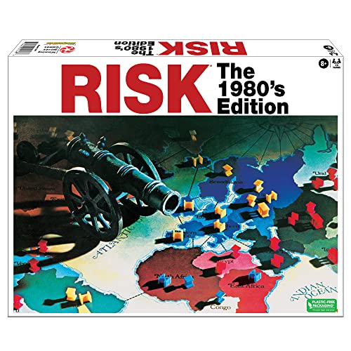 Risk The 1980's Edition With Original 1980's Artwork and Components by Winning Moves Games USA, Strategy Board Game of World Domination for 2 to 6 Players, Ages 8+