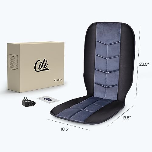 CILI Massage Chair Pad,Back Massage with Heat,Massage Pad with 10 Vibration Motors,30-60-90 Minutes Heating Options,Chair Massager for Office Chair, Massage Chair for Home Office Use (Black)