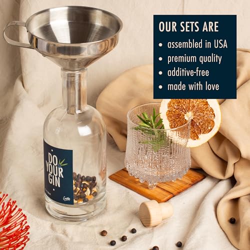 Gin Infusion Kit by Craftly | Natural Botanicals for Homemade Cocktails | Cocktail Making Kit | Birthday Gifts for Him & Her | Gifts for Men & Women | Includes Spices & Bottle