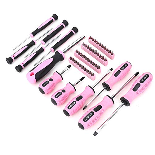 FASTPRO 267-Piece Pink Tool Set, Home Repairing Tool Kit with 13-Inch Wide Mouth Open Tool Bag, Mechanics Hand Tool Kit for DIY, Home Maintenance