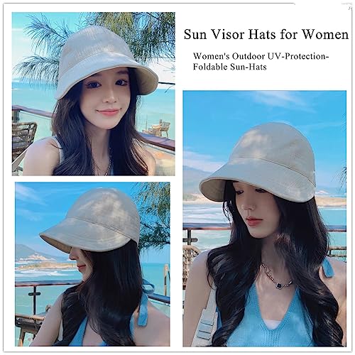 2024 New Womens Sun Hats Women's Outdoor UV-Protection-Foldable Beach Hats,Wide Brim Summer Fisherman's Caps UPF 50+