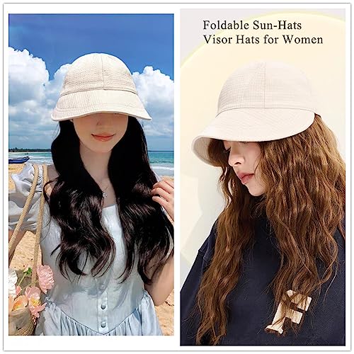 2024 New Womens Sun Hats Women's Outdoor UV-Protection-Foldable Beach Hats,Wide Brim Summer Fisherman's Caps UPF 50+