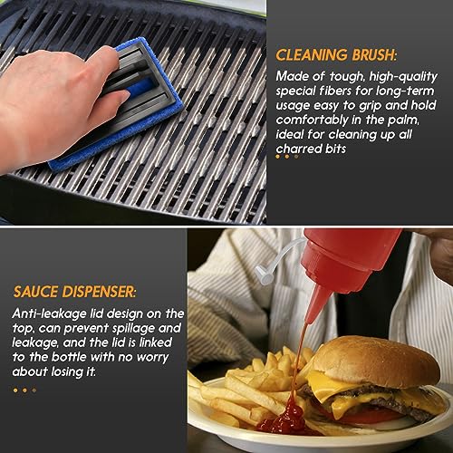 Griddle Accessories Kit, 8pcs Blackstone Accessories Kit for Blackstone and Camp Chef, Professional Griddle Accessories Kit with Spatula & Carry Bag for Great for Outdoor BBQ, Teppanyaki and Camping