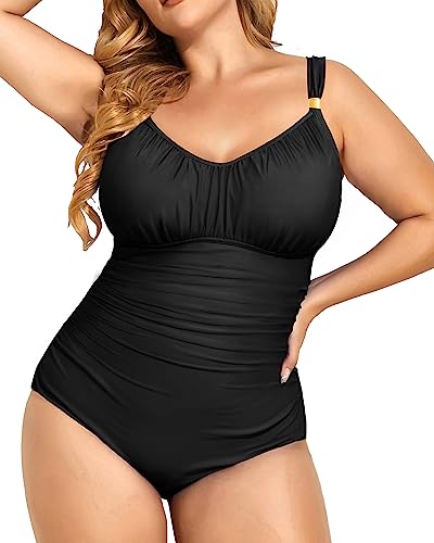 Aqua Eve Plus Size Swimsuit for Women Tummy Control One Piece Bathing Suit Vintage Swimwear