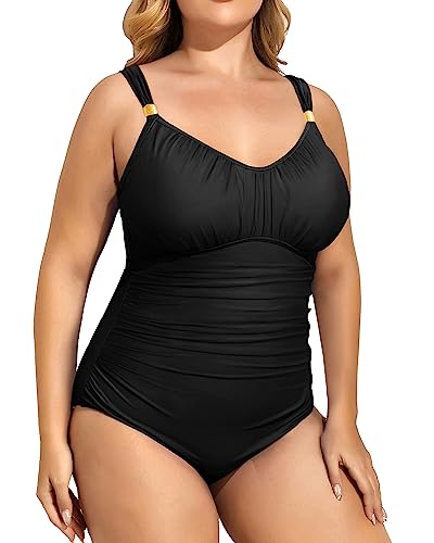 Aqua Eve Plus Size Swimsuit for Women Tummy Control One Piece Bathing Suit Vintage Swimwear