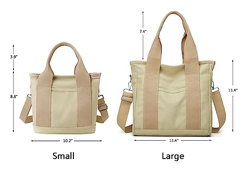 Small Tote Bag with Zipper Tote Bag for Women Canvas Crossbody Bag Shoulder Bag Satchel Hobo Bag Messenger Bag 2024