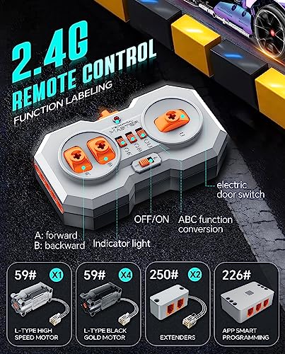 Super Plated Sports Car Building Kits, Adult Collectible Model and Race Engineering Toy Set, 1:10 Scale Electric Driftable Remote Control Sports Car for Adults Men Teens