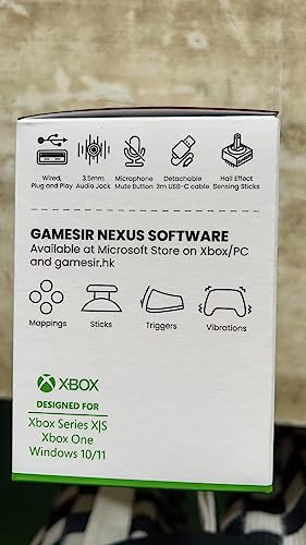 GameSir G7 SE Wired Controller for Xbox Series X|S, Xbox One & Windows 10/11, Plug and Play Gaming Gamepad with Hall Effect Joysticks/Hall Trigger, 3.5mm Audio Jack