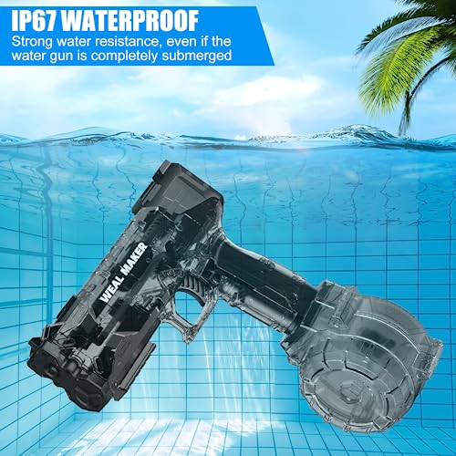 Strongest Electric Water Pistol for Kids Ages 4-12, Transparent Automatic Squirt Guns High Powered IP67 Waterproof, Bodinator Classic Water Gun Summer Pool Toys for Kids/Aldults