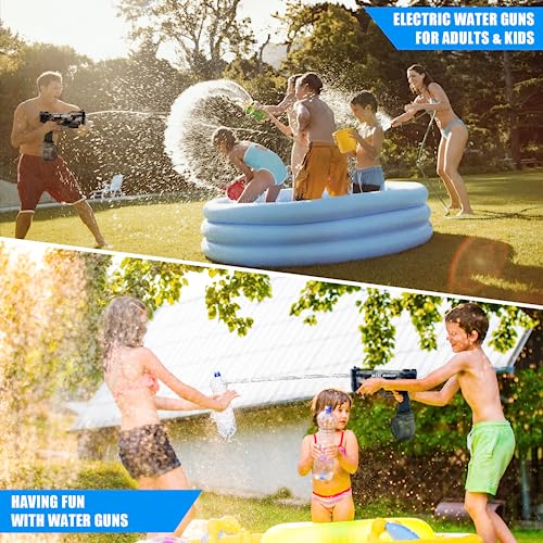 Strongest Electric Water Pistol for Kids Ages 4-12, Transparent Automatic Squirt Guns High Powered IP67 Waterproof, Bodinator Classic Water Gun Summer Pool Toys for Kids/Aldults