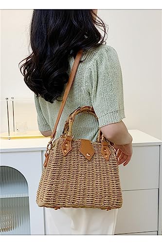 Cross Body Handbags for Women Straw Woven Beach Bag 2024 Summer Handmade Purses Wicker Rattan Bag Holiday