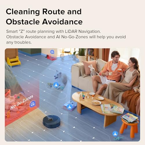 roborock Q8 Max Robot Vacuum and Mop Cleaner, DuoRoller Brush, 5500Pa Strong Suction, Lidar Navigation, Obstacle Avoidance, Multi-Level Mapping, Perfect for Pet Hair