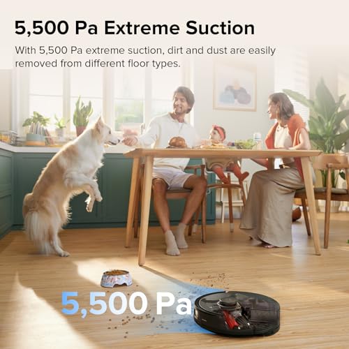 roborock Q8 Max Robot Vacuum and Mop Cleaner, DuoRoller Brush, 5500Pa Strong Suction, Lidar Navigation, Obstacle Avoidance, Multi-Level Mapping, Perfect for Pet Hair