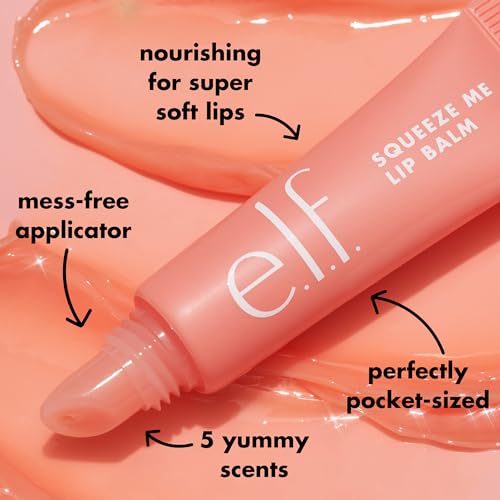 e.l.f. Squeeze Me Lip Balm, Moisturizing Lip Balm For A Sheer Tint Of Color, Infused With Hyaluronic Acid, Vegan & Cruelty-free, Grape