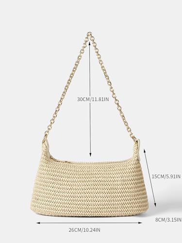 Verdusa Women's Straw Woven Shoulder Bag Tote Handbag Summer Beach Purse