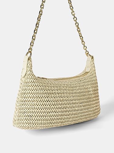 Verdusa Women's Straw Woven Shoulder Bag Tote Handbag Summer Beach Purse