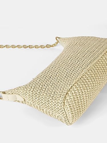 Verdusa Women's Straw Woven Shoulder Bag Tote Handbag Summer Beach Purse