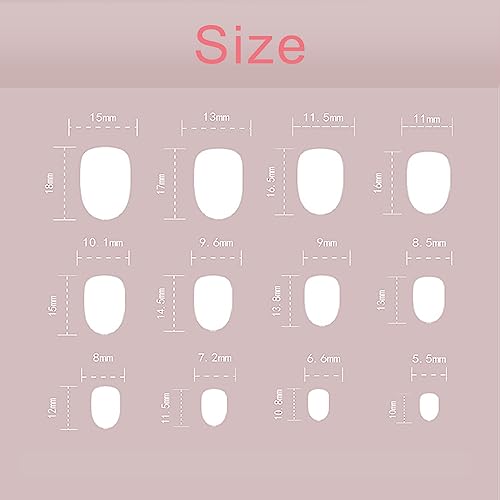 Summer Press on Nails,Short Almond False Nails Kit,Multicolor French Tip Fake Nails,Glossy Acrylic Artificial Nails for Women Daily Wear,Reusable Full Cover Stick on Nails Natural Glue on Nails 24Pcs