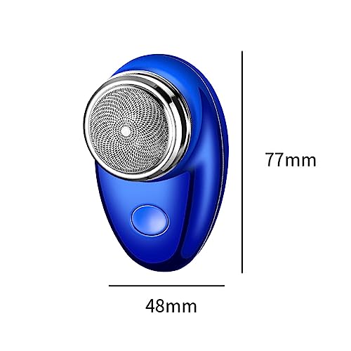 Mini Shaver for Men Electric Razor Portable Precision Trimmer, Fine Steel, USB C Rechargeable, Face Hair Removal Beard Trimmer for Outdoor Travel, Blue