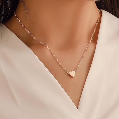 Ieftop Gold Heart Necklace for Women Jewelry Gifts - Dainty Gold Necklace Choker Necklace for Women 14K Tiny Heart Necklace for Women Personalized Gold Jewelry Gifts for Women Trendy Gold Necklace