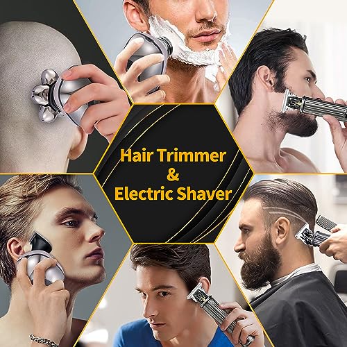 Head Shavers for Bald Men & Professional Barber Clippers Zero Gapped Hair Trimmer for Men, Rotary Bald Shavers Cordless Beard Trimmer Grooming Kit