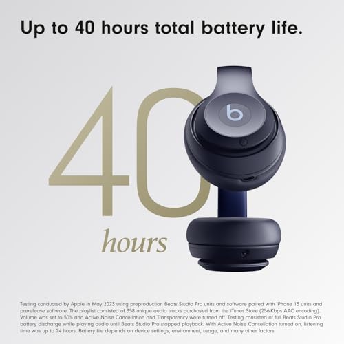 Beats Studio Pro - Wireless Bluetooth Noise Cancelling Headphones - Personalized Spatial Audio, USB-C Lossless Audio, Apple & Android Compatibility, Up to 40 Hours Battery Life - Navy