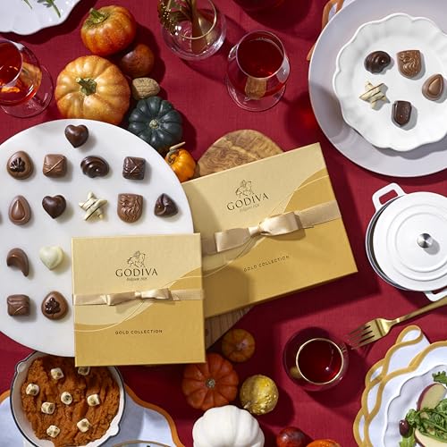 Godiva Chocolatier Gourmet Chocolate Gold Gift Box - 72-Piece Assortment with Ganaches, Nuts, Caramels, Pralines in Milk, White, Dark Chocolate Shells - Quality Assorted Chocolate Candy Box with Gold Ribbon