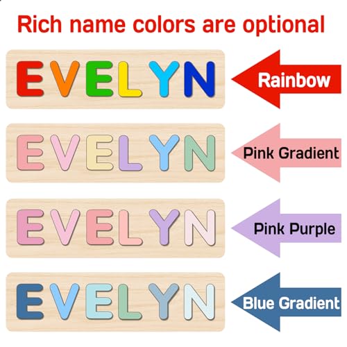 Name Puzzle for Kids Personalized, Baby Easter Gifts, Montessori Learning Toys for Baby Boy & Girl 1-3 Year Old, Personalized Baby Gifts, 1-3st Birthday Gifts for Girls Boys