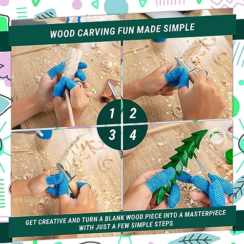 BeaverCraft Wood Carving Kit for Kids & Beginner DIY08 - Wood Whittling Kit for Kids Woodworking Starter Kit Hobby Kits for Boys Wood Crafts Projects DIY Gifts, Carving Set Whittling Knife & Basswood