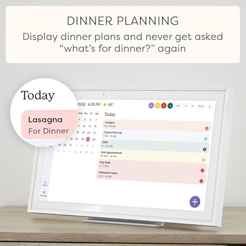 Skylight Calendar: 15 inch Digital Calendar & Chore Chart, Smart Touchscreen Interactive Display for Family Schedules - Wall Mount Included