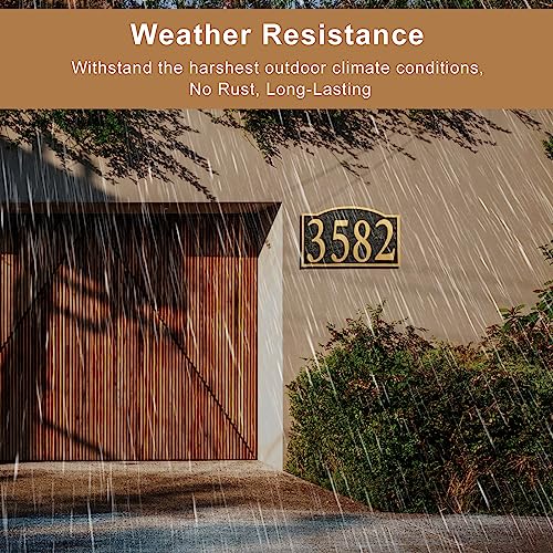 Personalized Address Plaque Sign Cast Metal - Custom House Number Plaque Sign,House Address Numbers for House Address Outside,Store,Yard,Garage,Apartment,Thick Rust-Free,Fade Resistant 911 Visibility